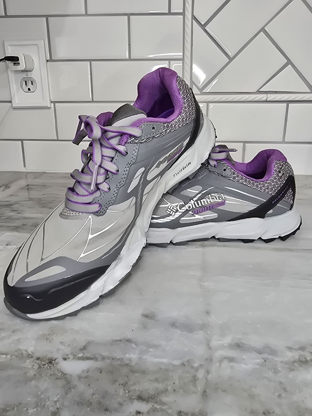 Columbia Montrail Caldorado III Trail Running Shoes Women's Size 7 Gray Purple